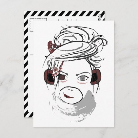 Affe. Postkarte (Vorne/Hinten)