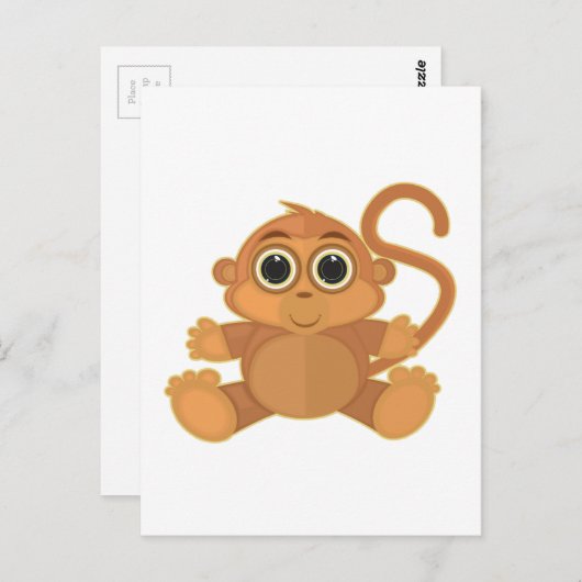 Affe Postkarte (Vorne/Hinten)