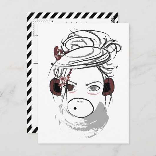 Affe. Postkarte (Vorne/Hinten)