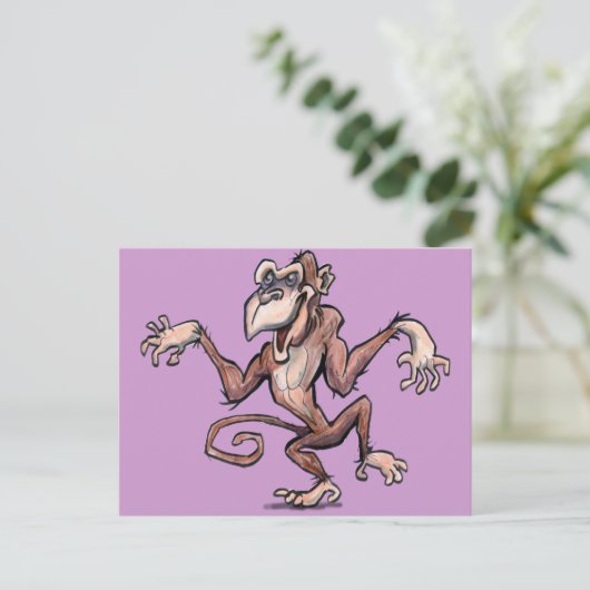 Affe Postkarte (Stehend Vorderseite)