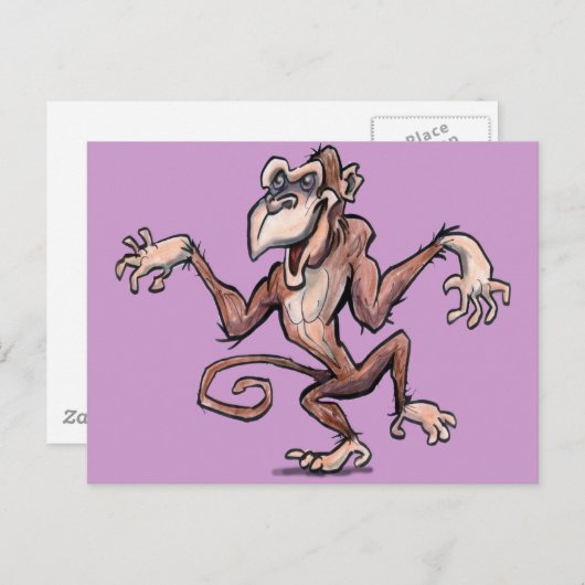Affe Postkarte (Vorne/Hinten)