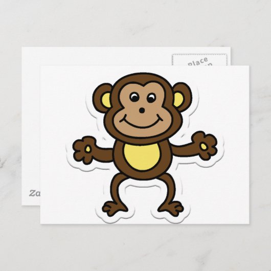 Affe Postkarte (Vorne/Hinten)