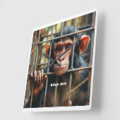 Affe Quadratische Wanduhr (Winkel)