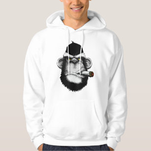 Affe raucht Zigarre Premium Hoodie