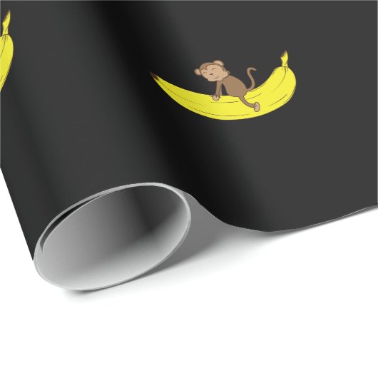 Affe reitet auf Banane Geschenkpapier (Rolleneckpunkt)