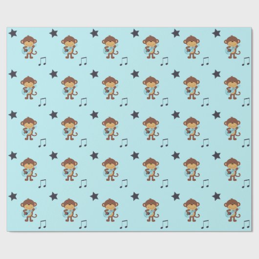 Affe-Rockstar-Gitarren-Packpapier Geschenkpapier (Flach)