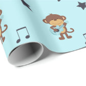 Affe-Rockstar-Gitarren-Packpapier Geschenkpapier (Rolleneckpunkt)