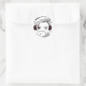 Affe. Runder Aufkleber (Tasche)