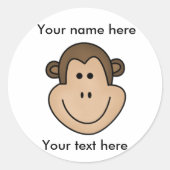 Affe Runder Aufkleber (Vorderseite)