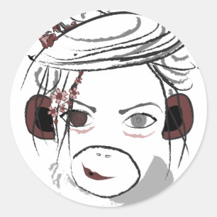 Affe. Runder Aufkleber