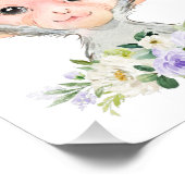 Affe, Safari, violette Blumen, geschlechtsneutral Fotodruck (Ecke)