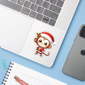 Affe santa-Klausel, niedlicher Affe Aufkleber (Laptop mit iPhone)