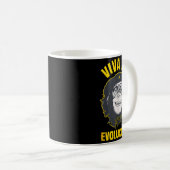 Affe Schimpanse Viva La Evolution Revolution Spaß Kaffeetasse (VorderseiteRechts)