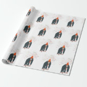 Affe Schimpansen Partying Tiere mit Party Geschenkpapier (Ungerollt)