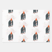 Affe Schimpansen Partying Tiere mit Party Geschenkpapier Set (Vorderseite 3)