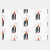 Affe Schimpansen Partying Tiere mit Party Geschenkpapier Set (Vorderseite 2)