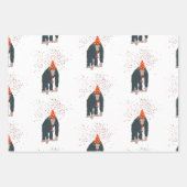 Affe Schimpansen Partying Tiere mit Party Geschenkpapier Set (Vorderseite)