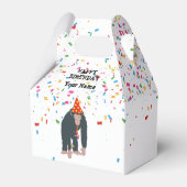 Affe Schimpansen Partying Tiere mit Party Geschenkschachtel (Vorderseite)