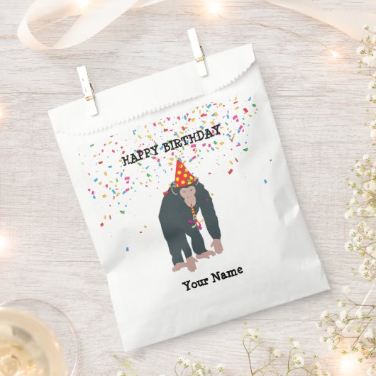 Affe Schimpansen Partying Tiere mit Party Geschenktütchen (Ausgeschnitten)