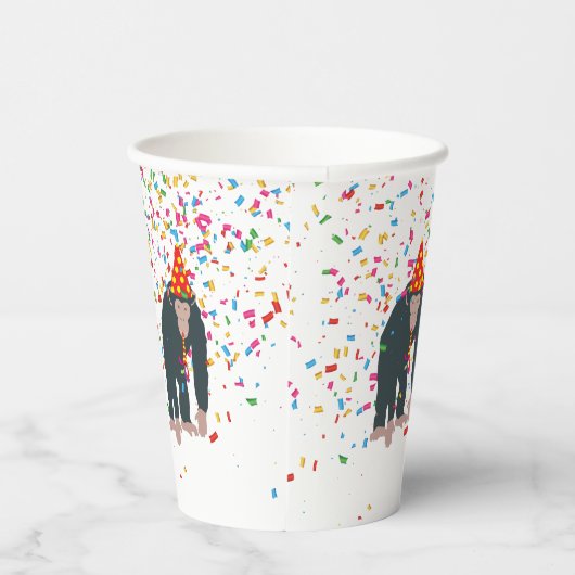 Affe Schimpansen Partying Tiere mit Party Pappbecher (Rechts)