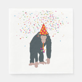 Affe Schimpansen Partying Tiere mit Party Serviette