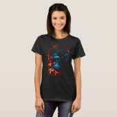Affe Schimpanze Flammen Niedlich Affentier T-Shirt (Vorne ganz)
