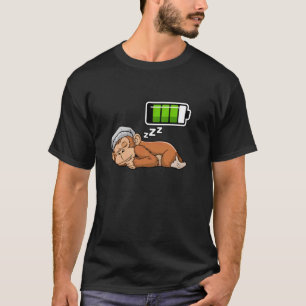 Affe schlafend aufladend Nacht Schlafenszeit T-Shirt