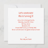 Affe schlägt Kuchen Geburtstag, Affen Einladung (Rückseite)