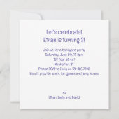 Affe schlägt Kuchen Geburtstag, Affen Einladung (Rückseite)