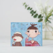 Affe sehen, Affe Do Postcard Postkarte (Stehend Vorderseite)