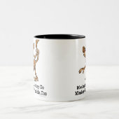 Affe sehen, Affe tun, Affe erhalten im Problem, Zweifarbige Tasse (Mittel)