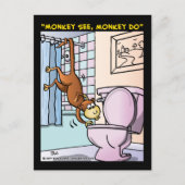"Affe sehen, Affe tun" Postkarte (Vorderseite)