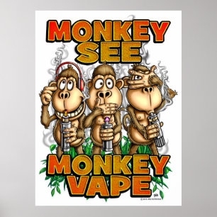 Affe sehen Affe Vape Plakat