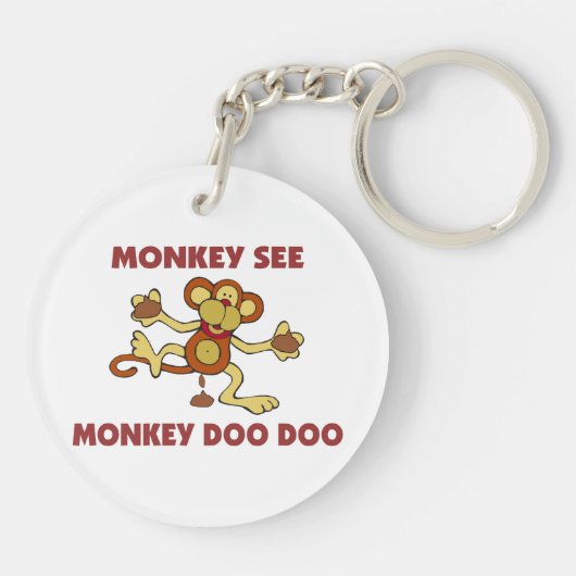 Affe sehen Affen Doo Doo Schlüsselanhänger (Rückseite)