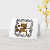 Affe sehen Monkey doo - Happy Birthday Card Karte (Gelbe Blume)
