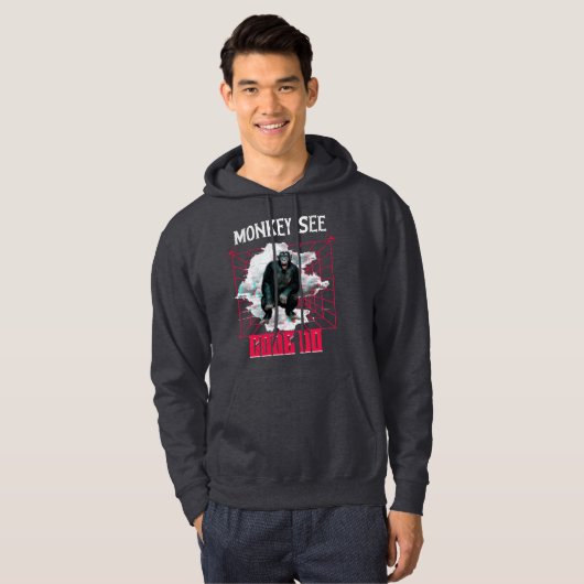 Affe Siehe Code Do Funny Web Developer Hoodie (Vorne ganz)