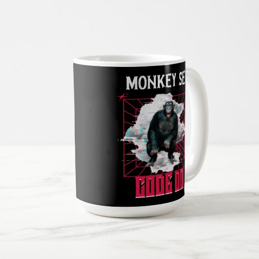 Affe Siehe Code Do Funny Web Developer Kaffeetasse (VorderseiteRechts)