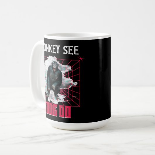 Affe Siehe Code Do Funny Web Developer Kaffeetasse (Vorderseite Links)