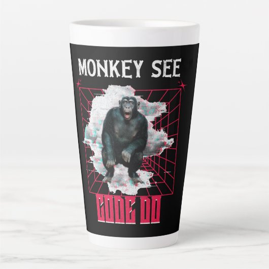 Affe Siehe Code Do Funny Web Developer Milchtasse (Vorderseite)