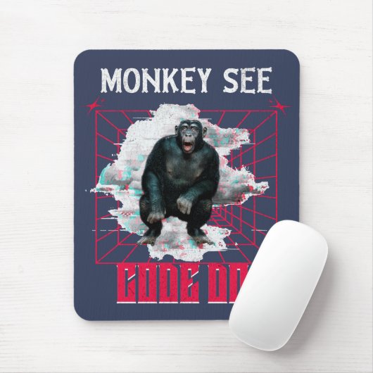 Affe Siehe Code Do Funny Web Developer Mousepad (Mit Mouse)