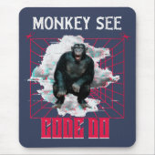 Affe Siehe Code Do Funny Web Developer Mousepad (Vorne)
