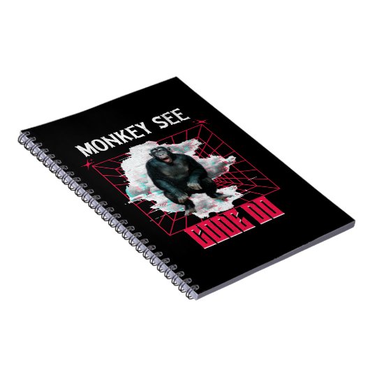 Affe Siehe Code Do Funny Web Developer Notizblock (Rechte Seite)