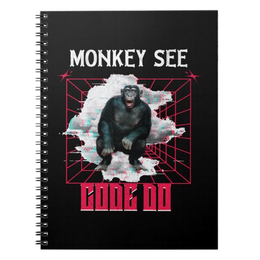 Affe Siehe Code Do Funny Web Developer Notizblock (Vorderseite)