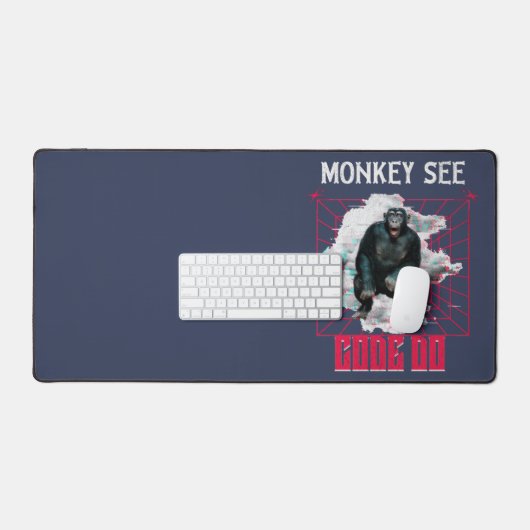 Affe Siehe Code Do Funny Web Developer Schreibtischunterlage (Tastatur & Maus)