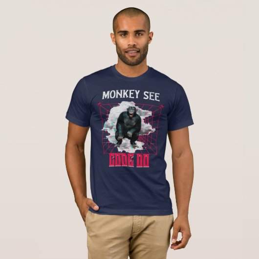 Affe Siehe Code Do Funny Web Developer T-Shirt (Vorne ganz)