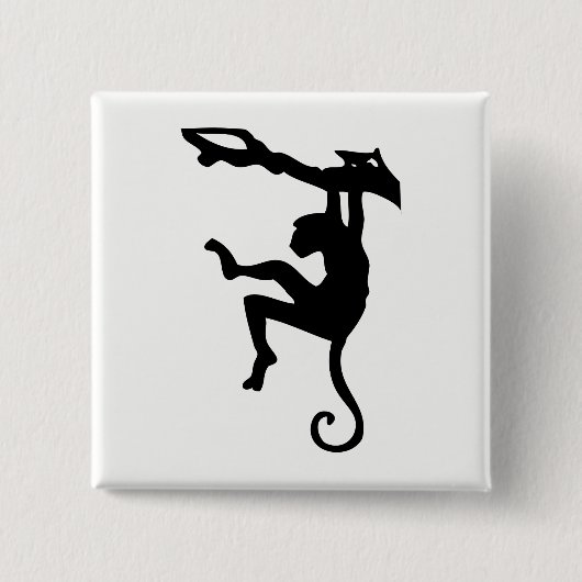 Affe Silhouette Button (Vorderseite)