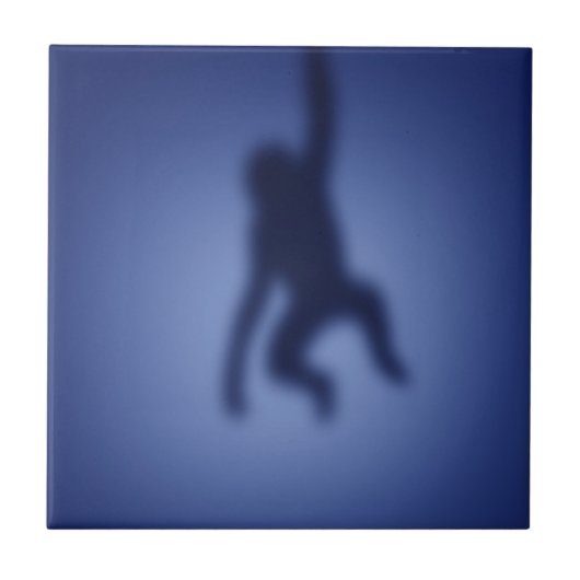 Affe-Silhouette Fliese (Vorderseite)