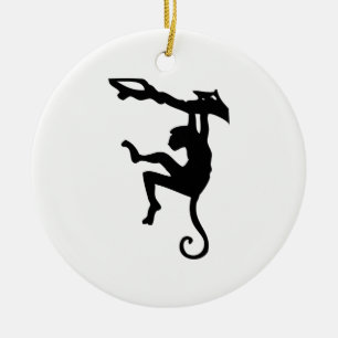 Affe Silhouette Keramikornament