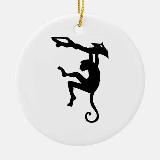 Affe Silhouette Keramikornament (Vorne)