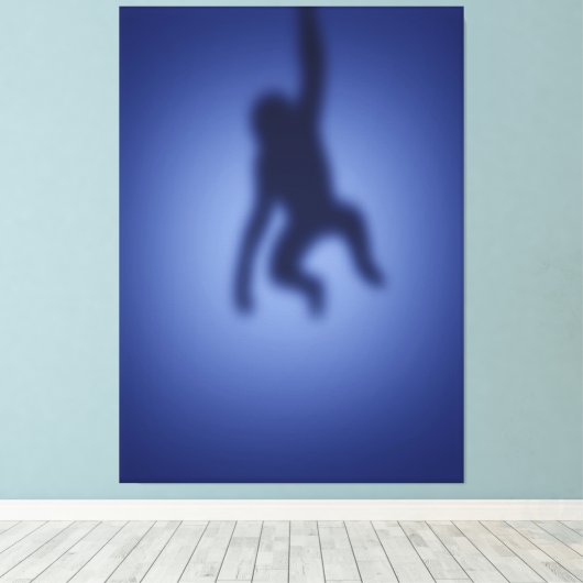 Affe Silhouette Leinwanddruck (Insitu (Holzboden))